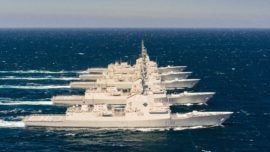 Las cinco fragatas F-100, juntas en la mar por primera vez